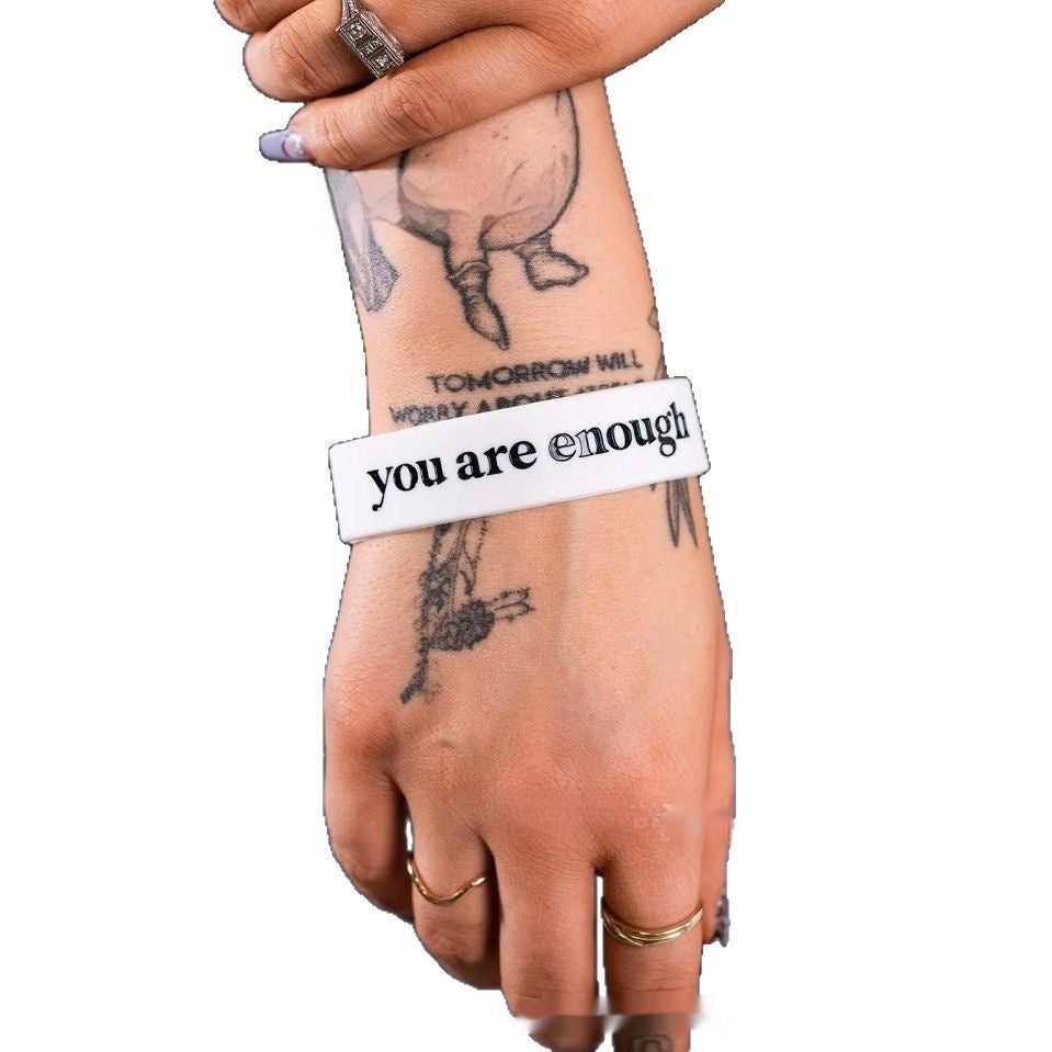 I Am Enough You Are Enough Silicone Affirmation Bracelet Gift