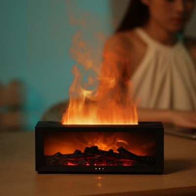 Fireplace Simulation Flame Aromatherapy Diffuser Home Decor
