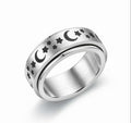 Anxiety Ring Fidget Spinner Ring Moon Star Stainless Steel Rotating