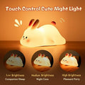 Silicone Rabbit Touch Night Light Cute Kids Bedroom Lamp