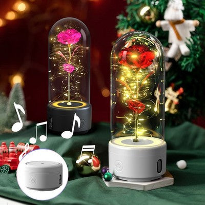 Rose Flower LED Light Bluetooth Speaker Creative Home Decor