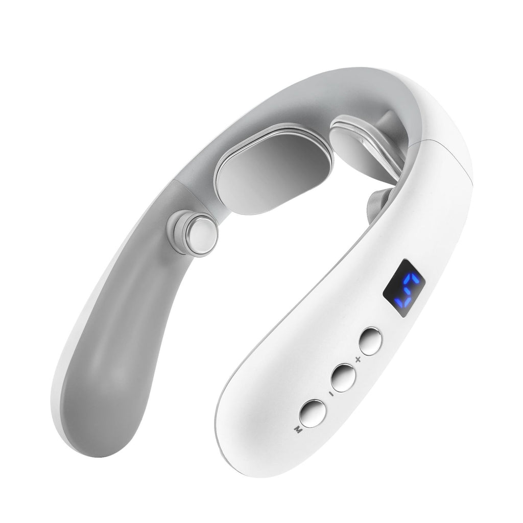 Smart Neck Massager with Heat - TENS Pulse Cordless Shoulder Pain Relief