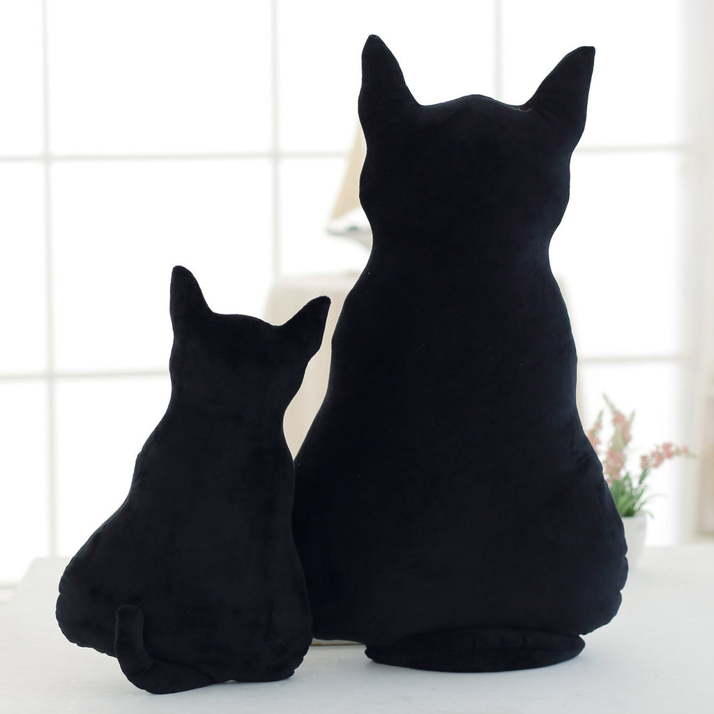 Giant Black Cat Plush Pillow - 70cm Long Cat Stuffed Animal