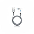Magnetic LED charging cable with glowing connector and braided nylon cord