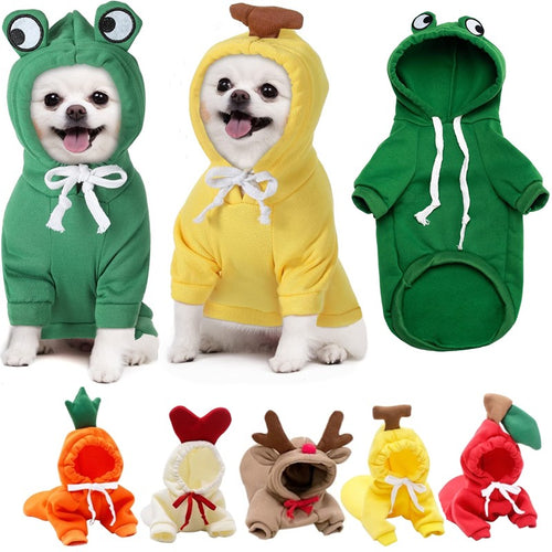 Cute Fruit Dog Hoodies Pet Clothes Warm Puppy Coat