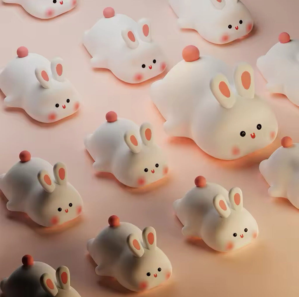 Silicone Rabbit Touch Night Light Cute Kids Bedroom Lamp
