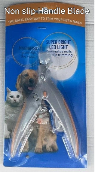 2-in-1 Pet Nail Clippers LED Light Dog Cat Grooming Tool
